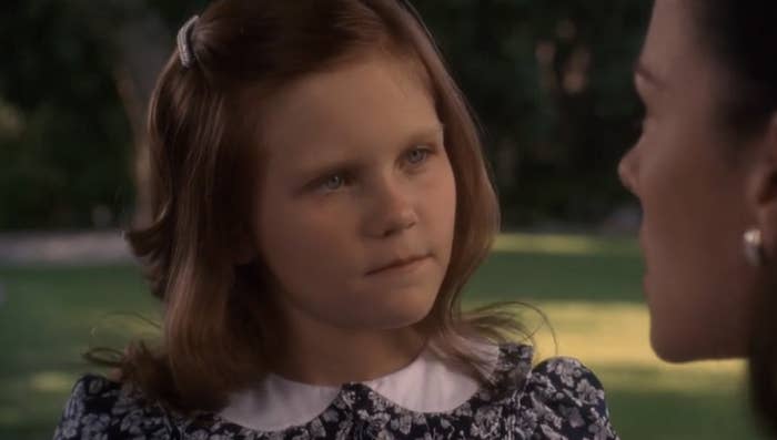 Close-up of Kirsten as a child