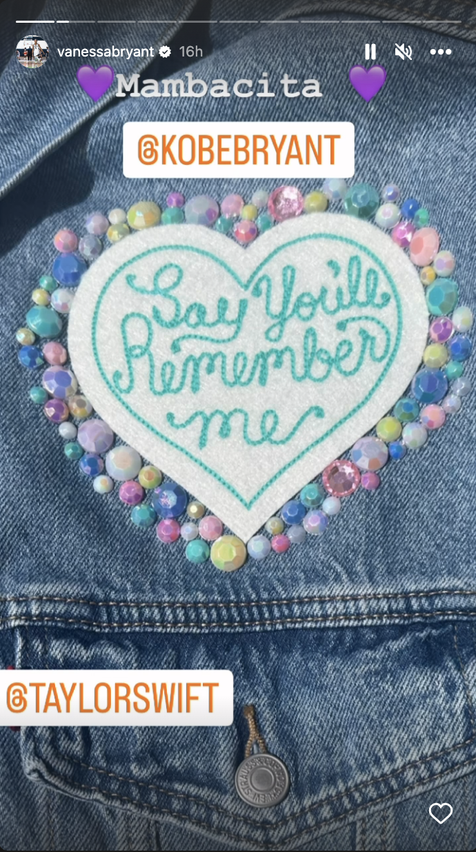 Jean jacket with &quot;Say you&#x27;ll remember me&quot;