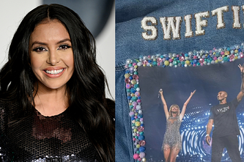 vanessa bryant and a customized jacket are shown