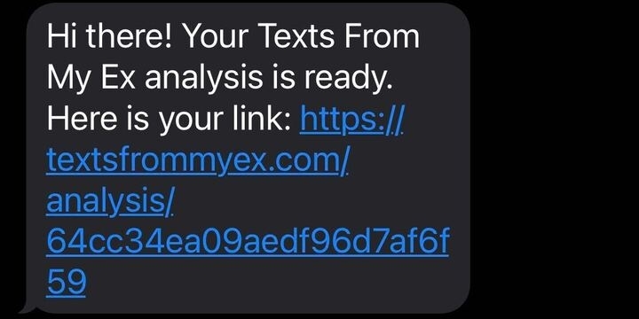 Hi there your texts from my ex analysis is ready here is your link