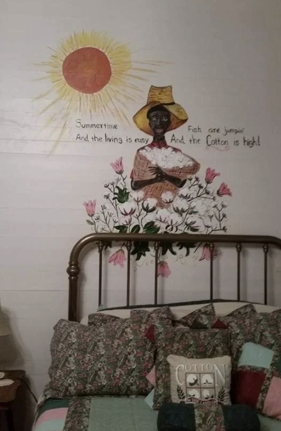 A racist painting on a wall