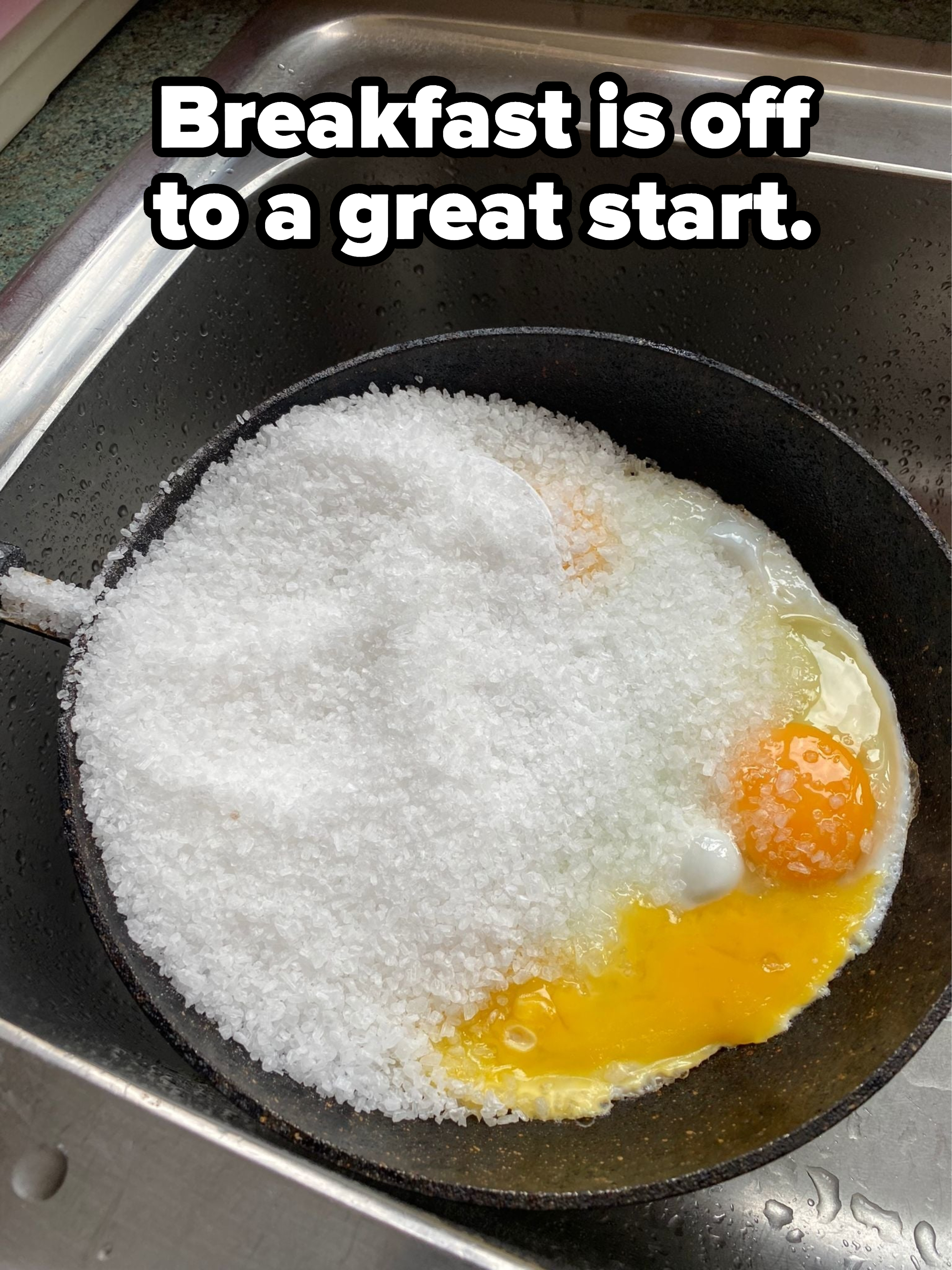 Salt in a pan