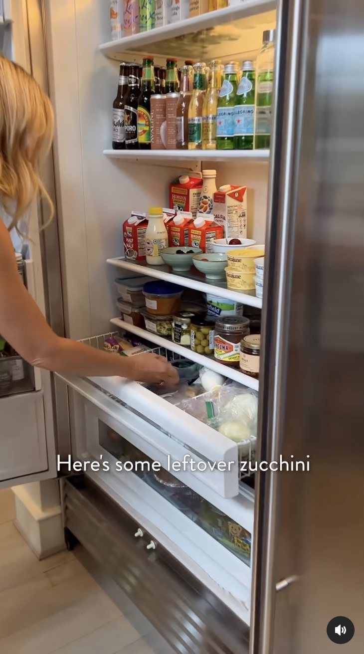gwyn showing her fridge