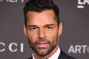 Ricky Martin poses on the red carpet