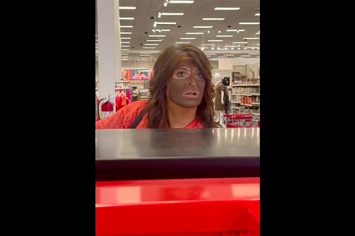 woman in blackface in target