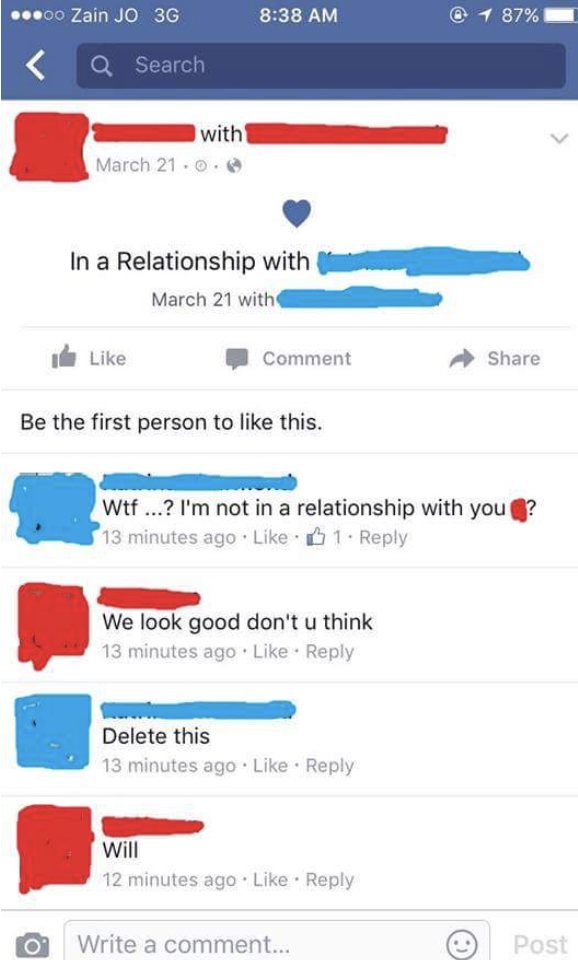 &quot;Wtf ...? I&#x27;m not in a relationship with you?&quot;
