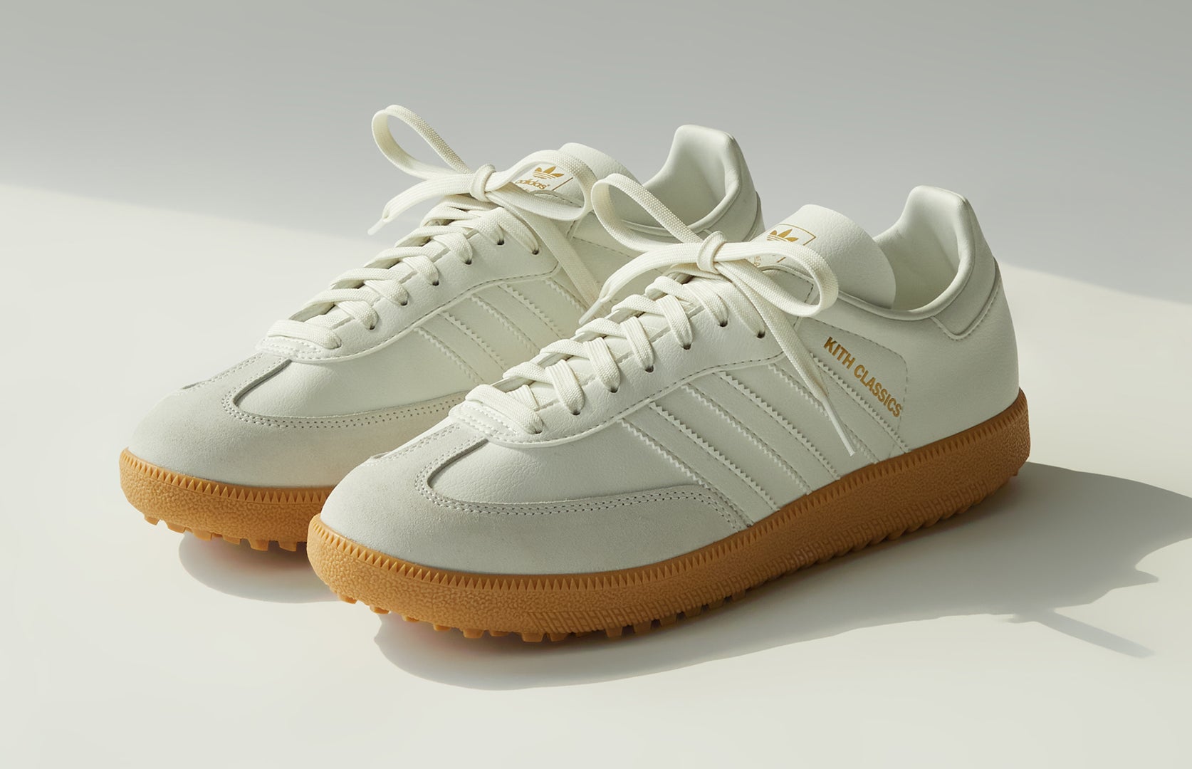 Kith x Adidas Samba Golf Shoe White Gum Release Date Pair
