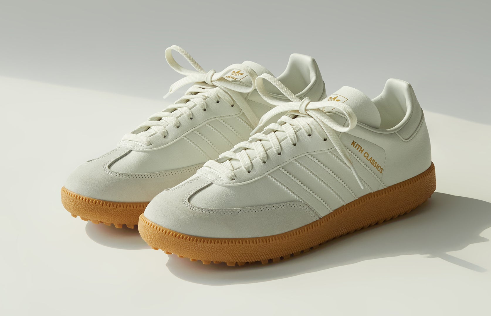 Kith x Adidas Samba Golf Shoe White Gum Release Date Pair