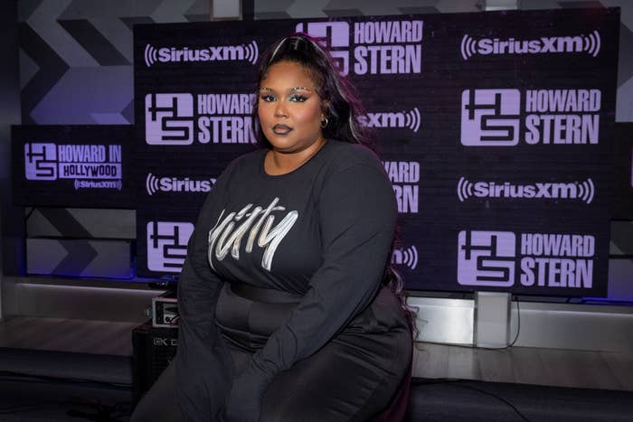 closeup of lizzo doing an interview at howard stern