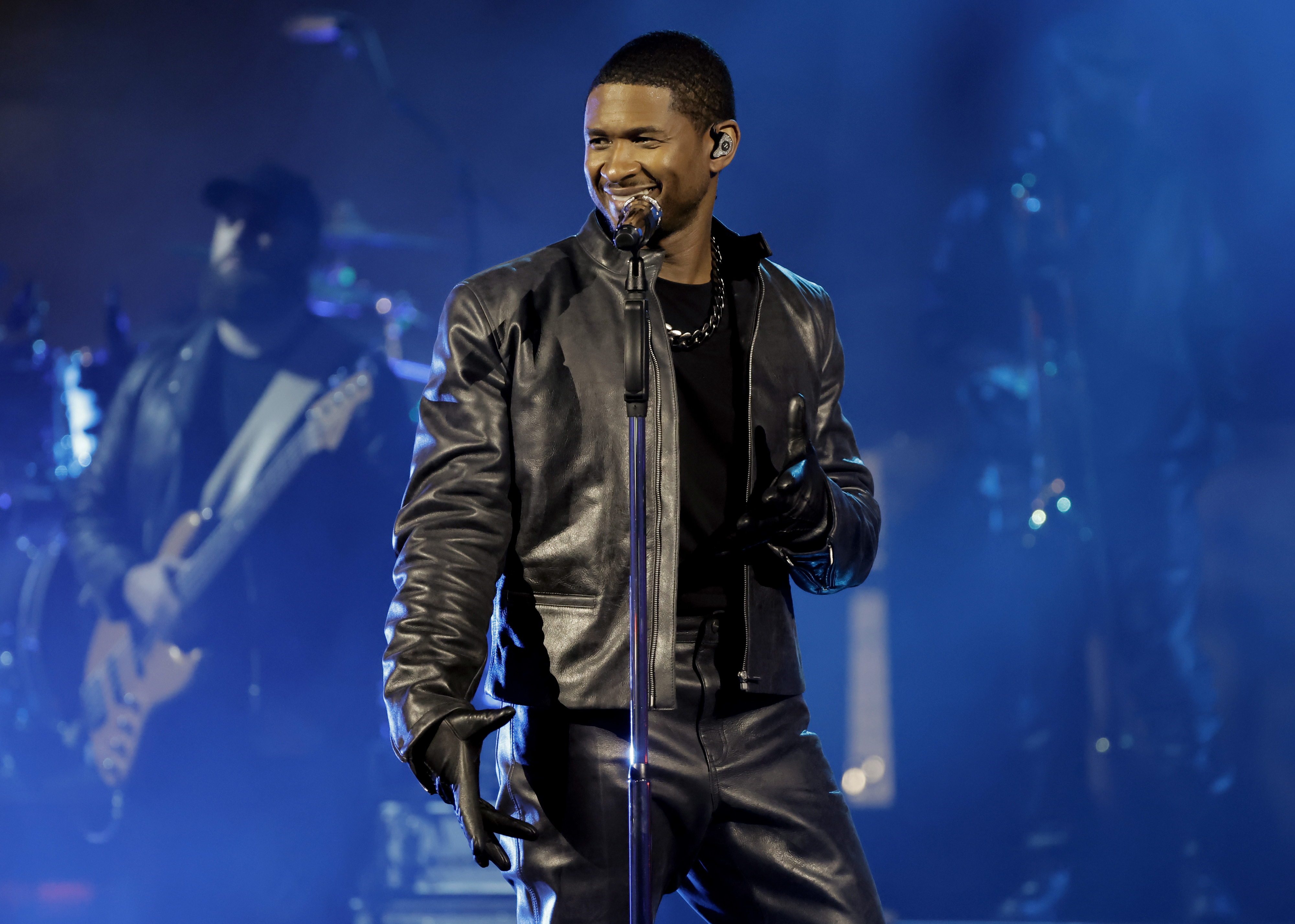 Usher onstage