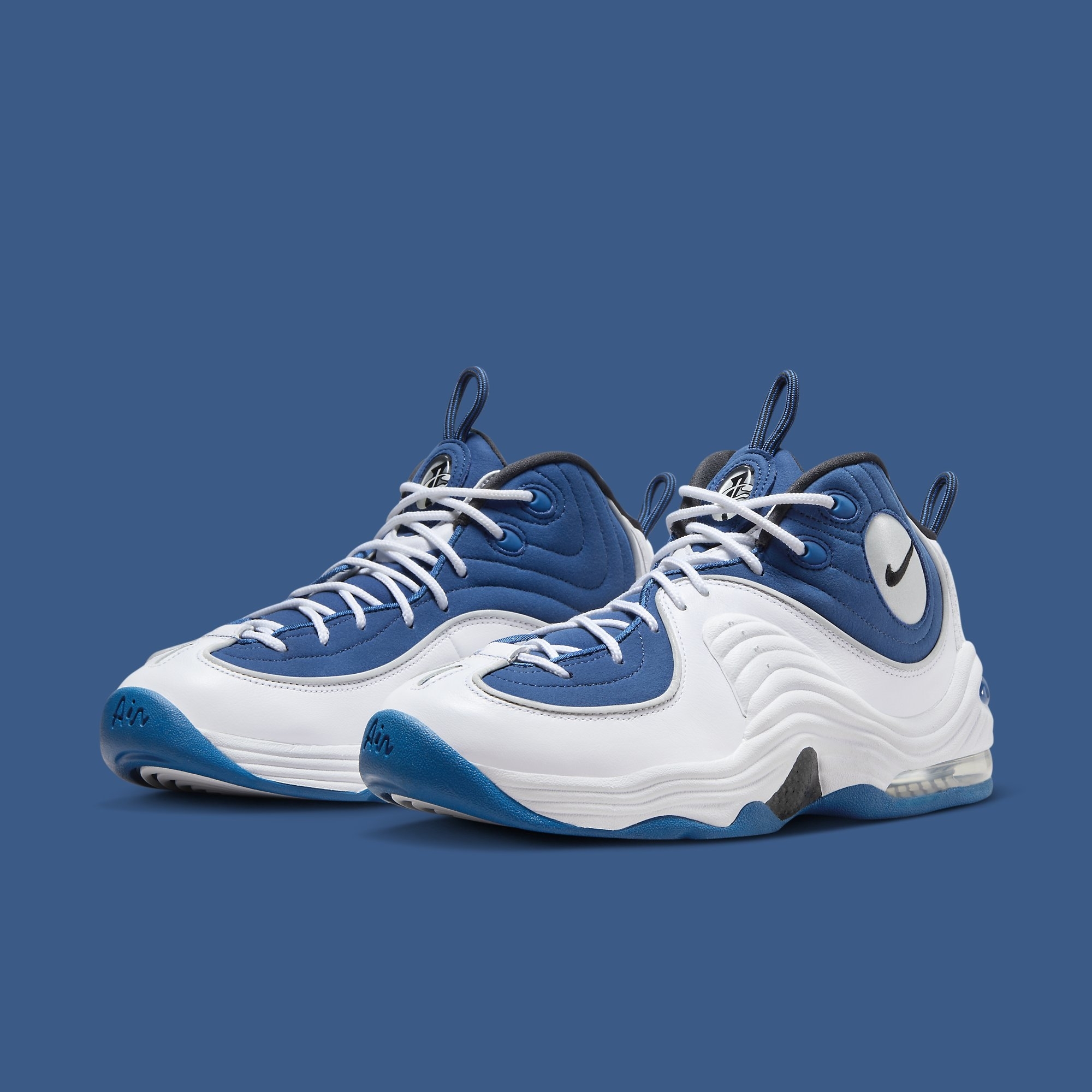 Penny hardaway shoes 2025 white and blue