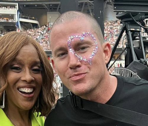 Closeup of Gayle King and Channing Tatum