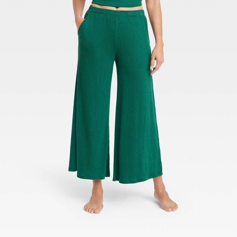 A model wearing green pants