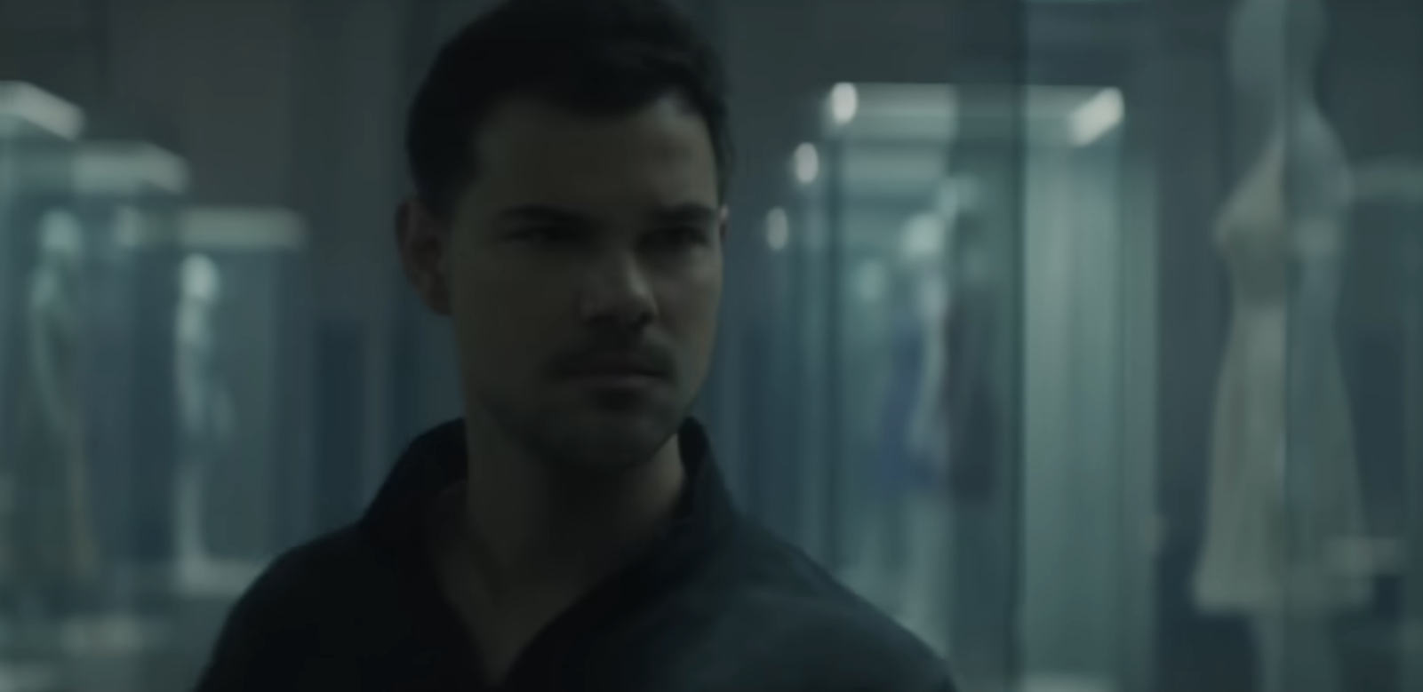 Close-up of Lautner in the video