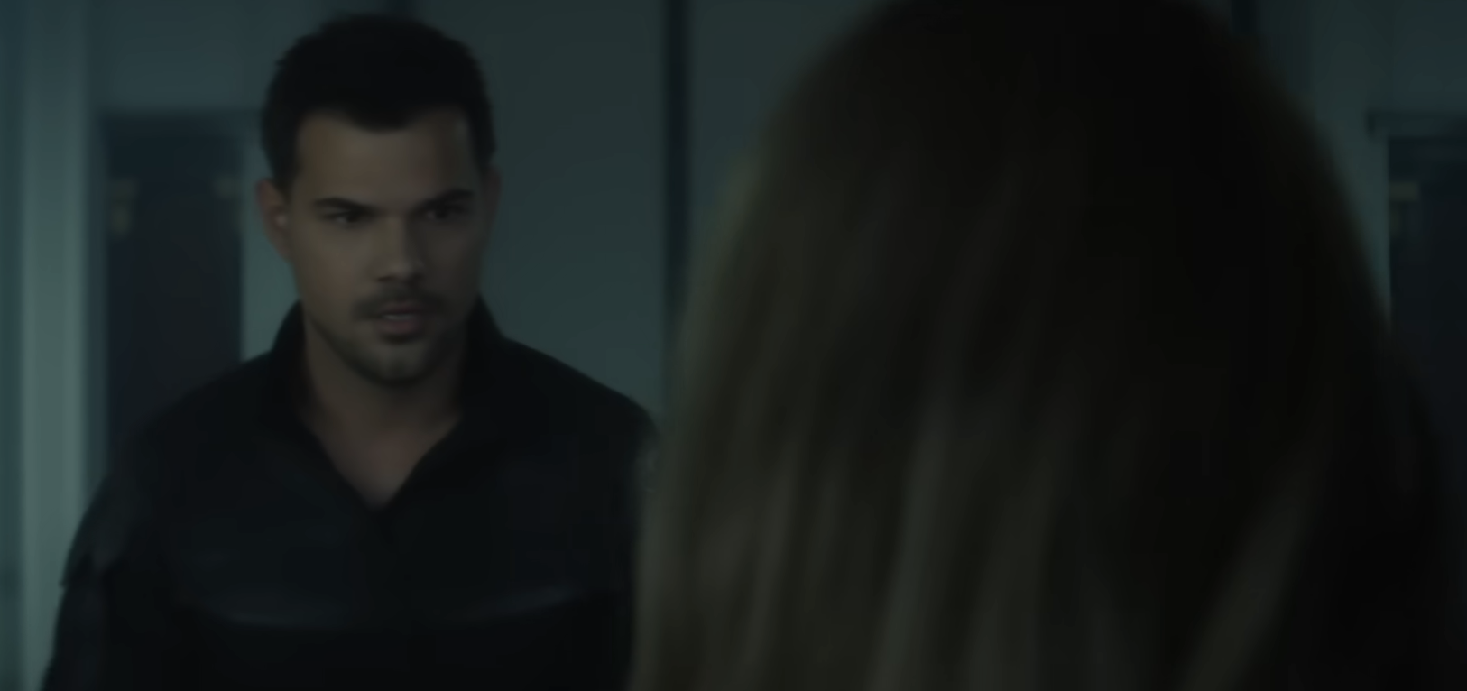 Close-up of Lautner in the video