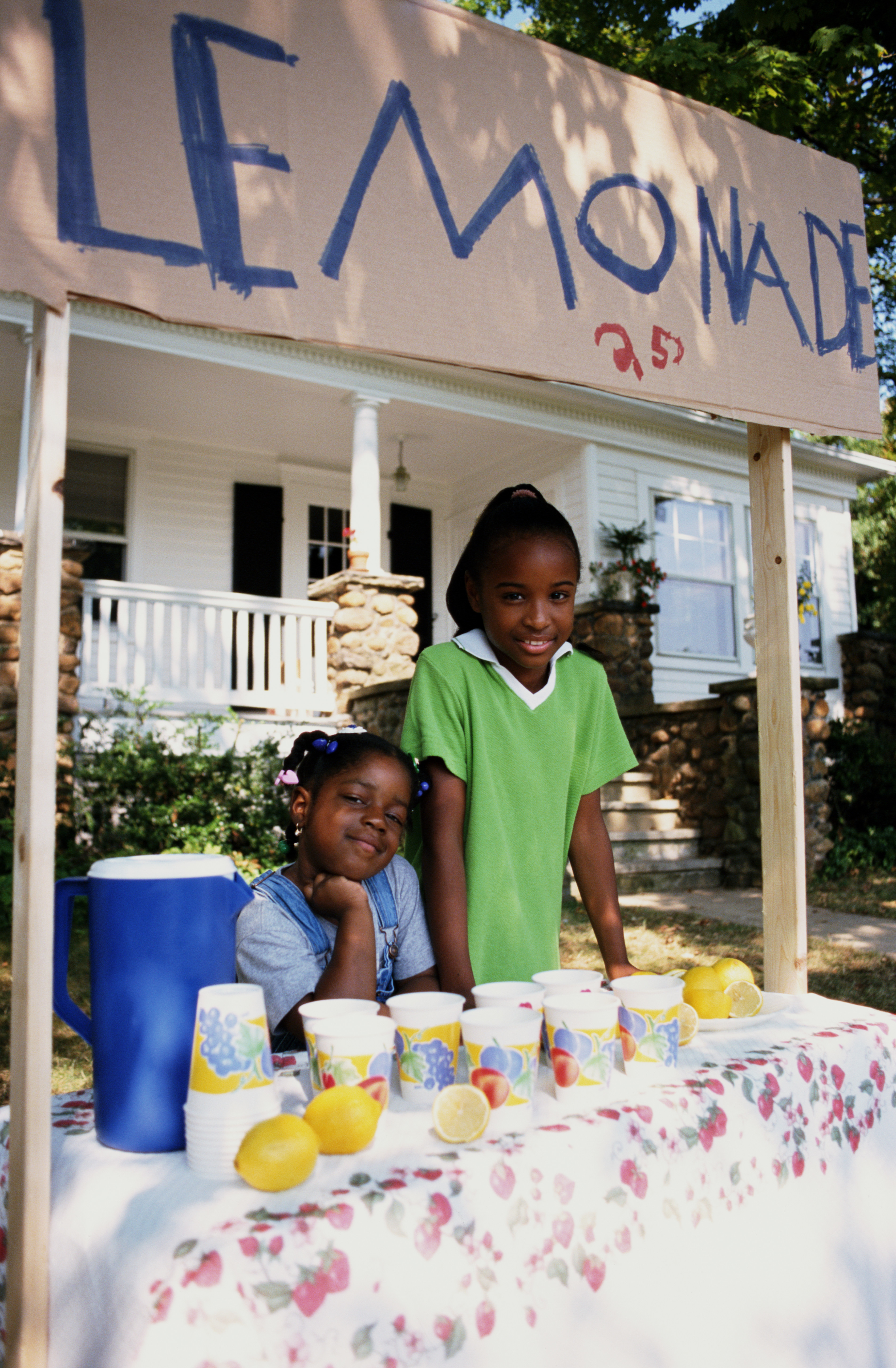 Kids having a lemonade stand