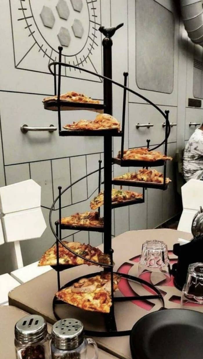A pizza staircase
