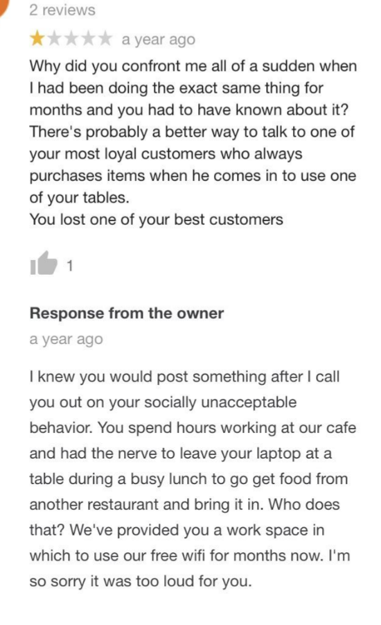 restaurant calling out a rude customer who called themself the best when they don't even eat the food there