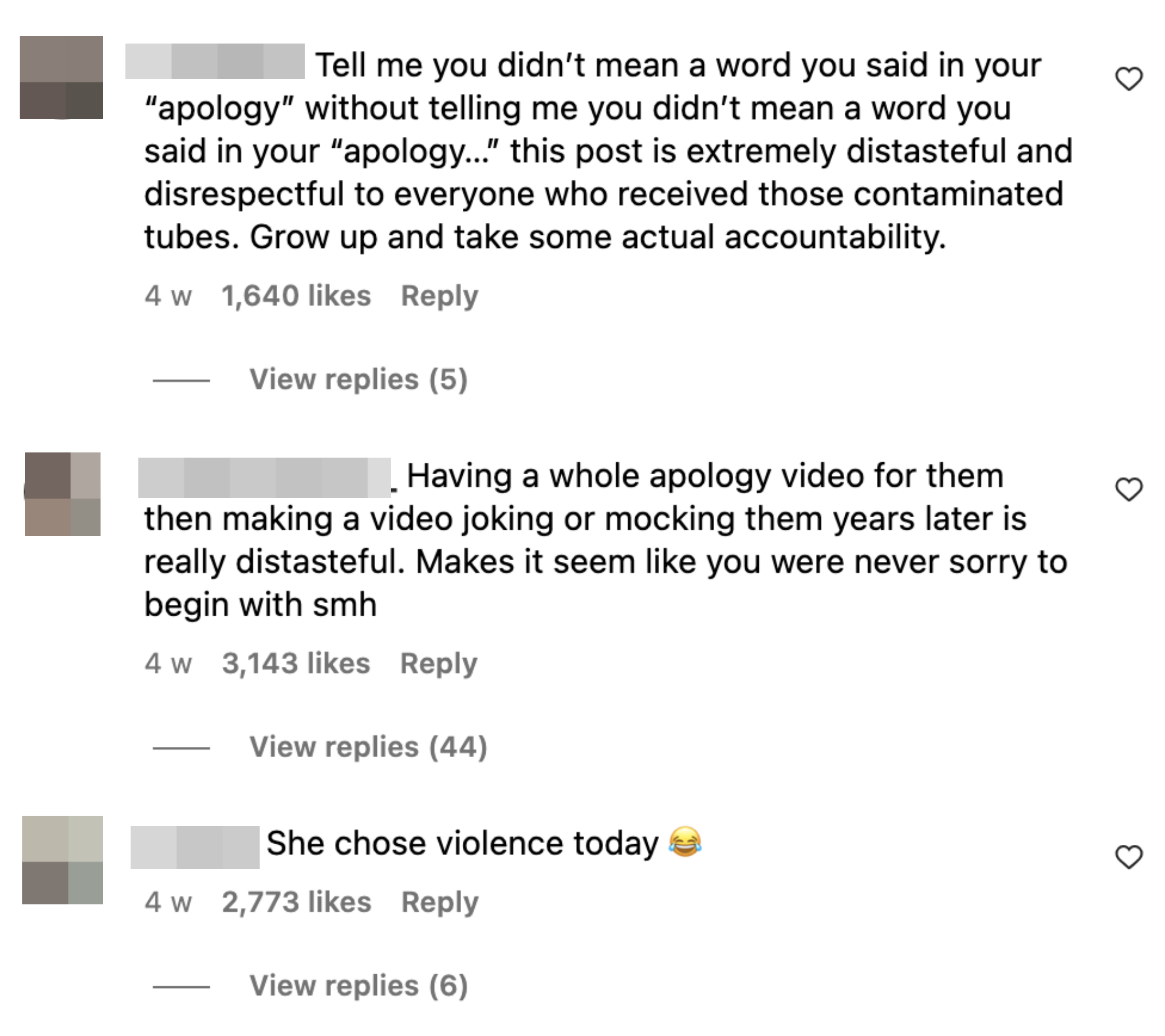 One person commented, &quot;She chose violence today&quot;