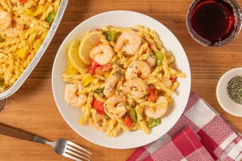 Tuscan-Style Shrimp and Peppers with gemelli