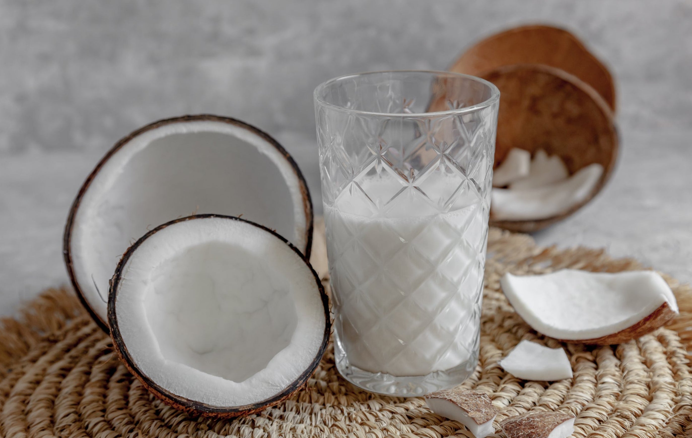 glass of coconut milk