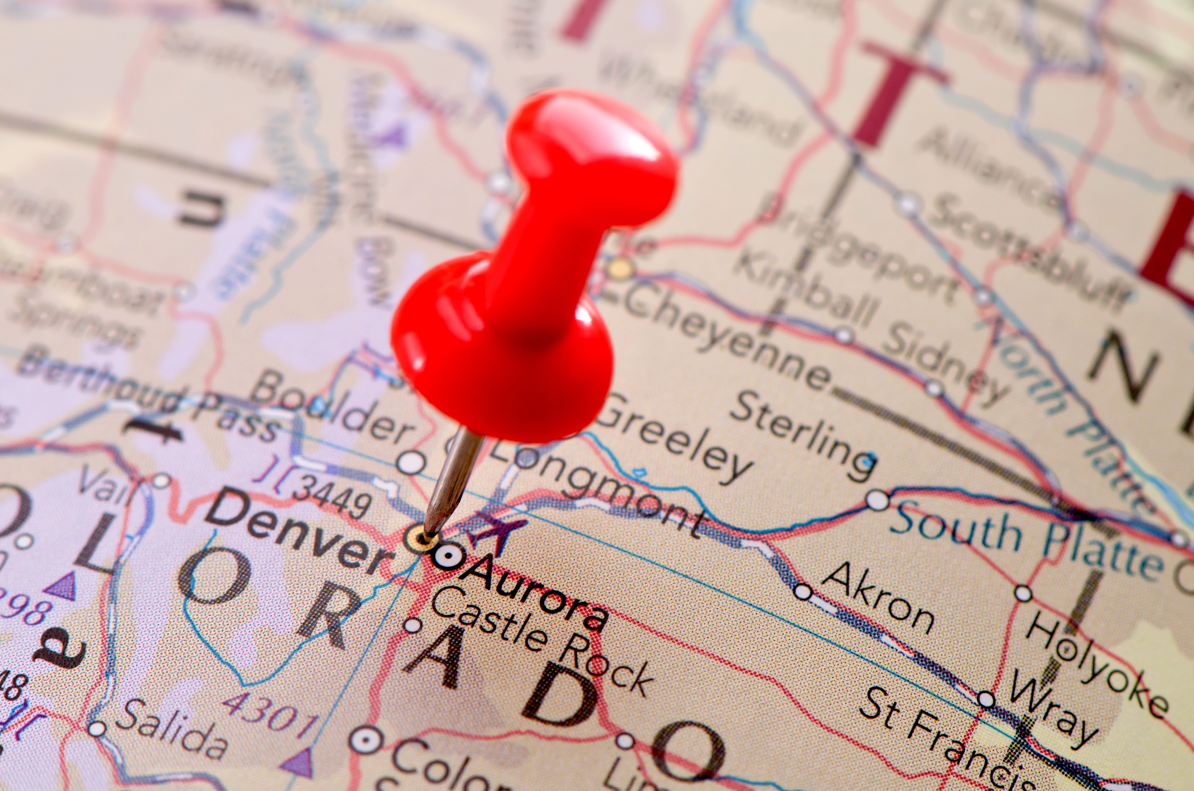pin in a map of colorado