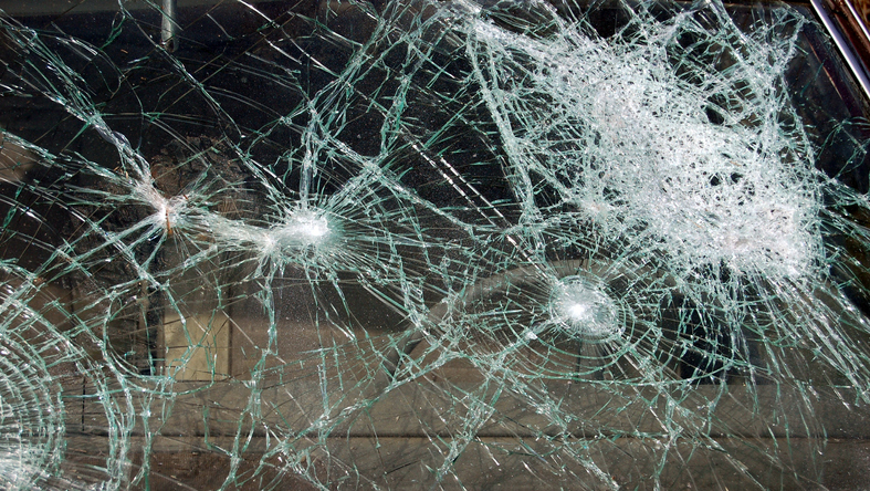 Shattered Glass from Windshield