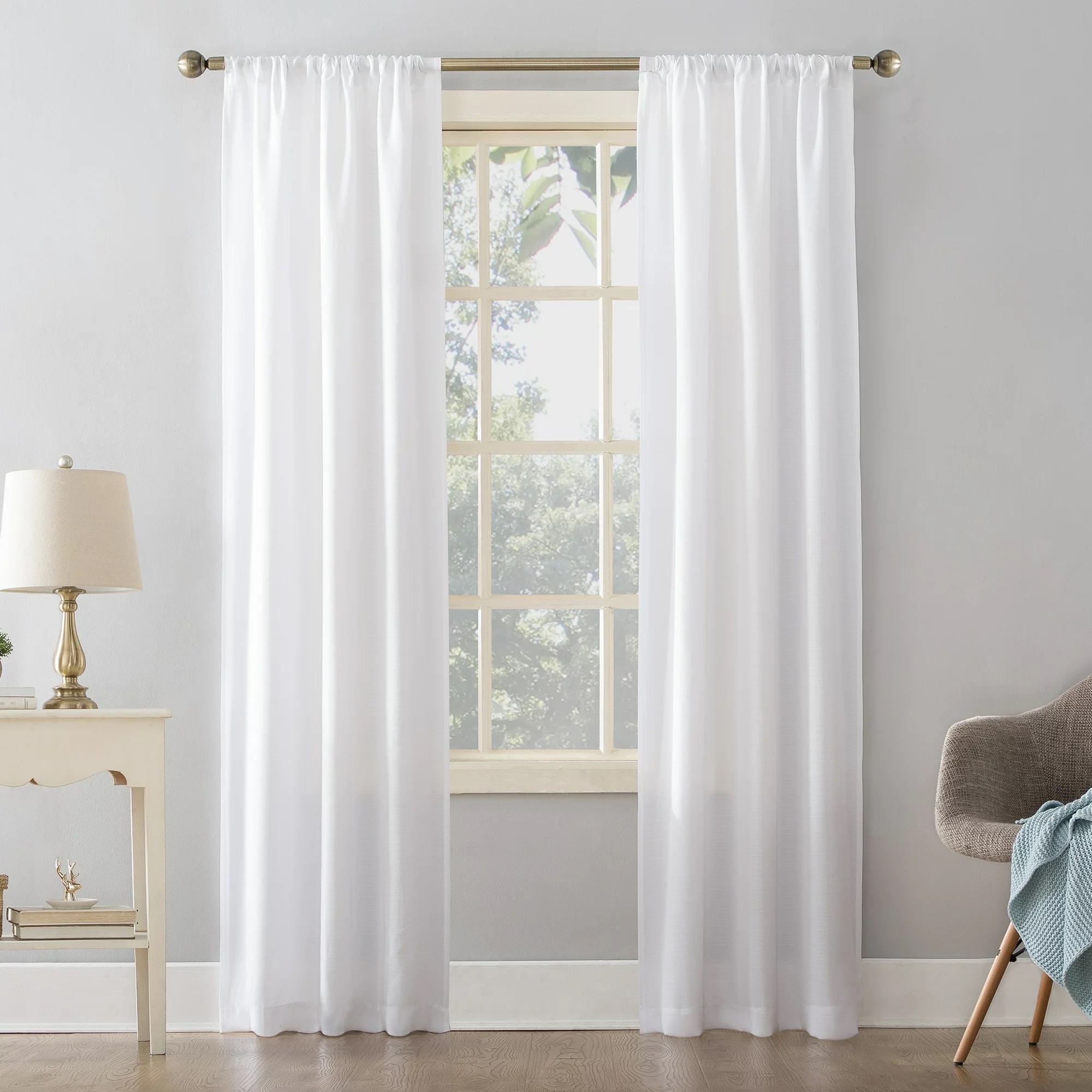 the set of textured window curtains