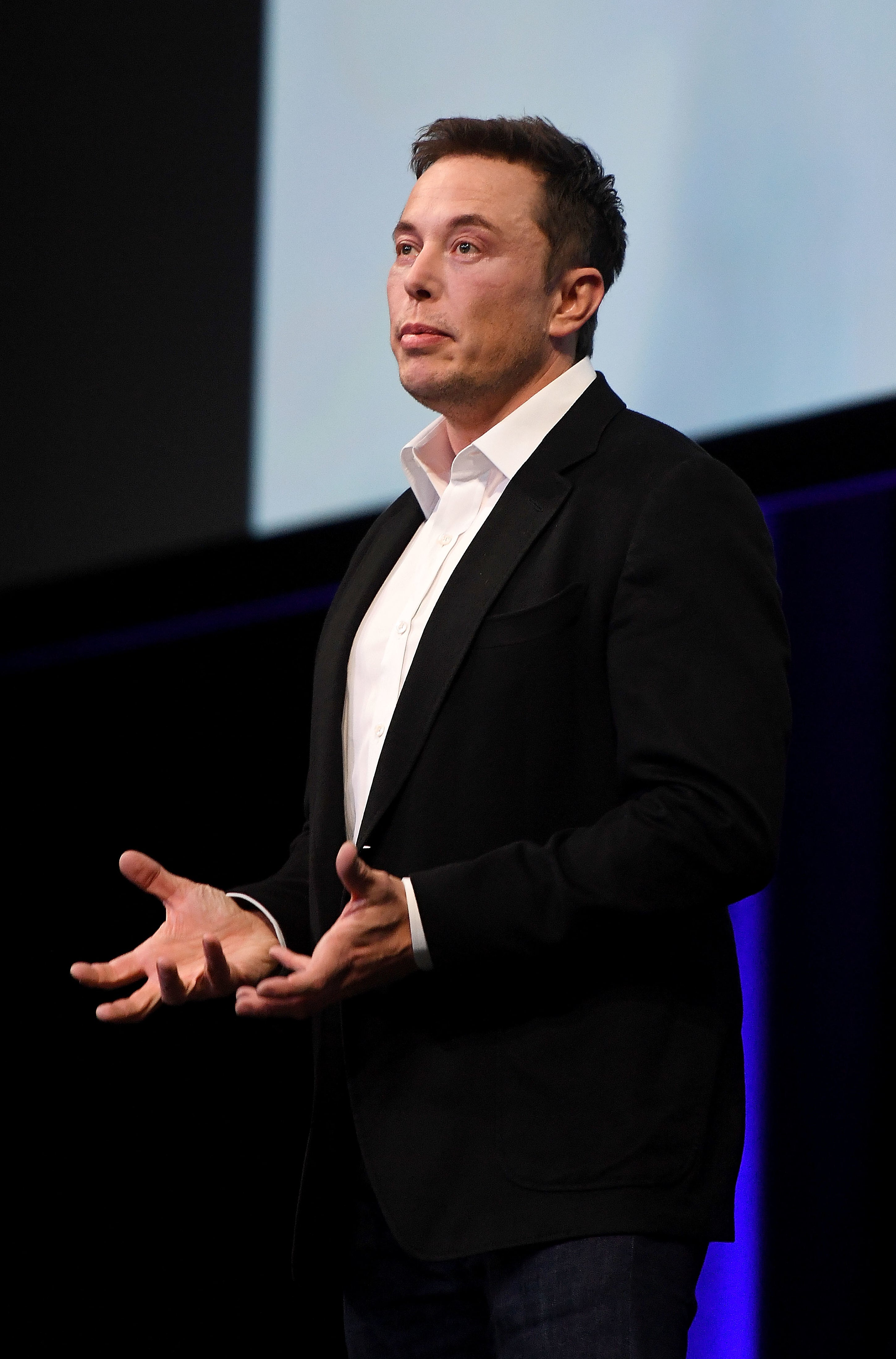 Close-up of Elon in a suit