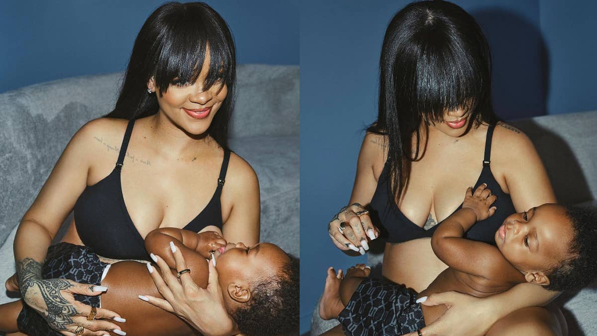 The Rihanna-designed capsule features three new bralettes and a t-shirt that reads "make more babies."