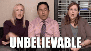 Angela, Oscar, and Pam from The Office saying &quot;unbelievable&quot;