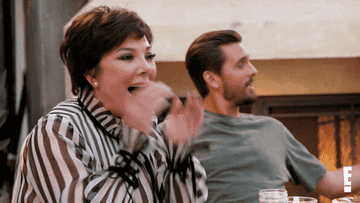 Kris Jenner and Scott Disick from &quot;Keeping Up With The Kardashians&quot; cheer.