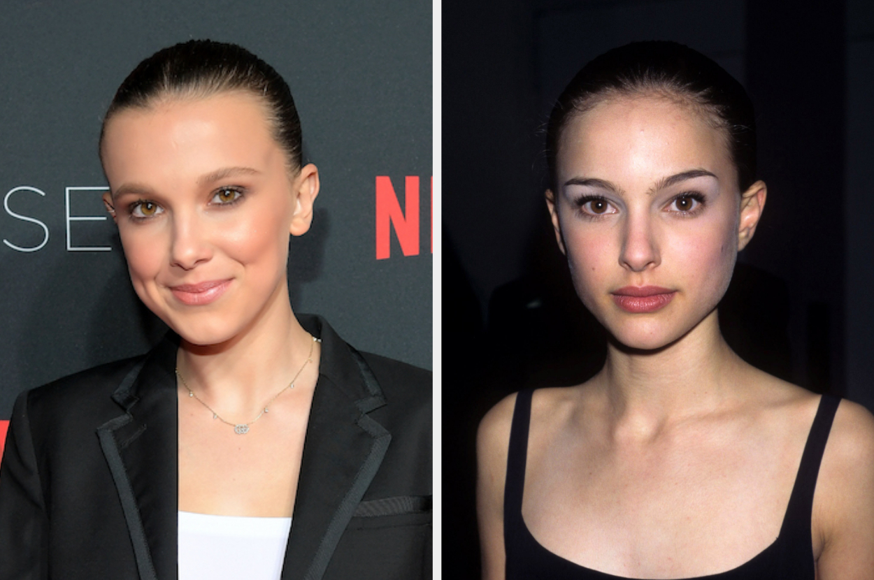Side-by-side of Millie Bobby Brown and Natalie Portman