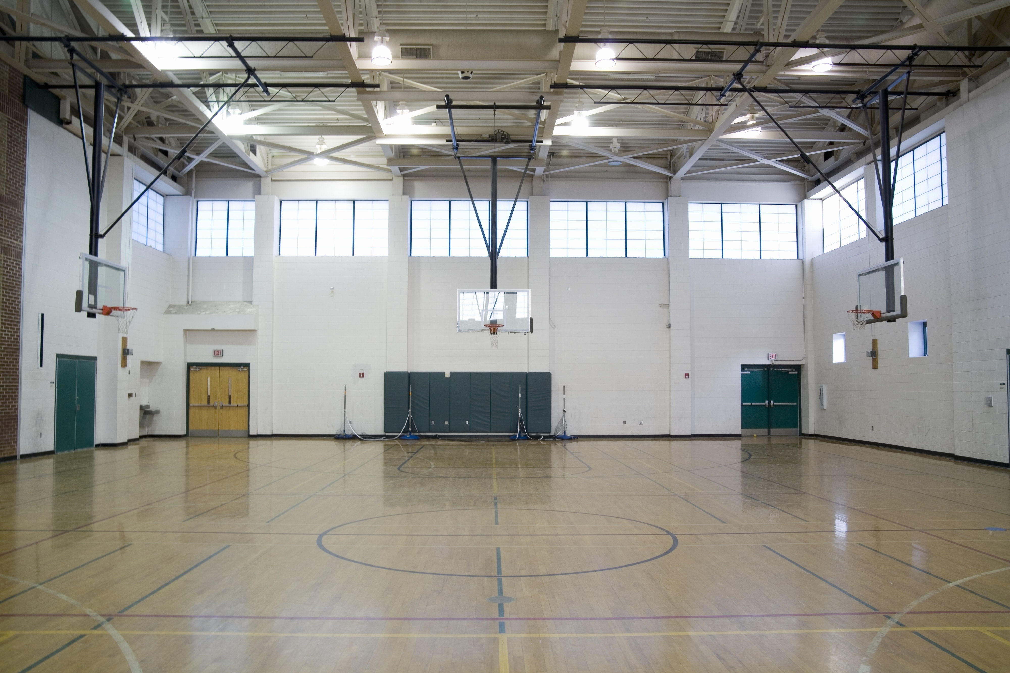 An empty school gym