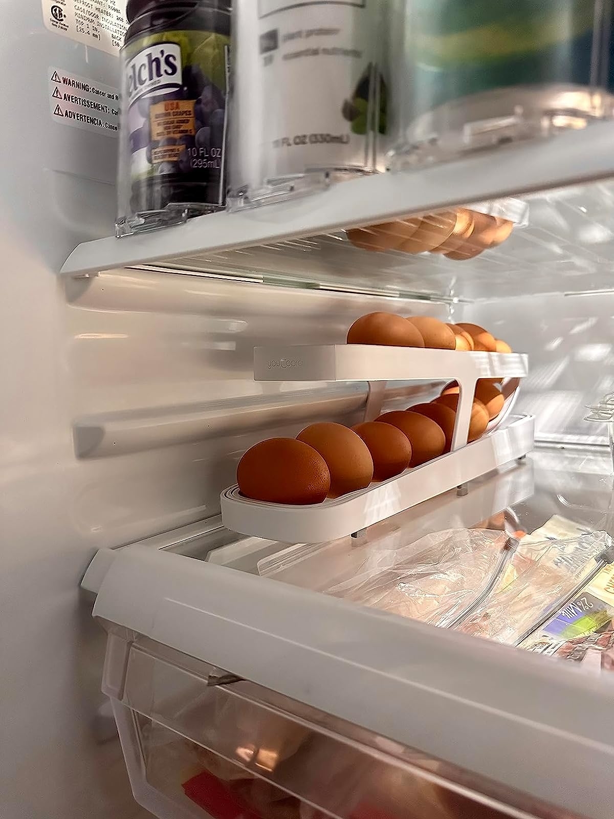 Reviewer image of the egg dispenser in their fridge