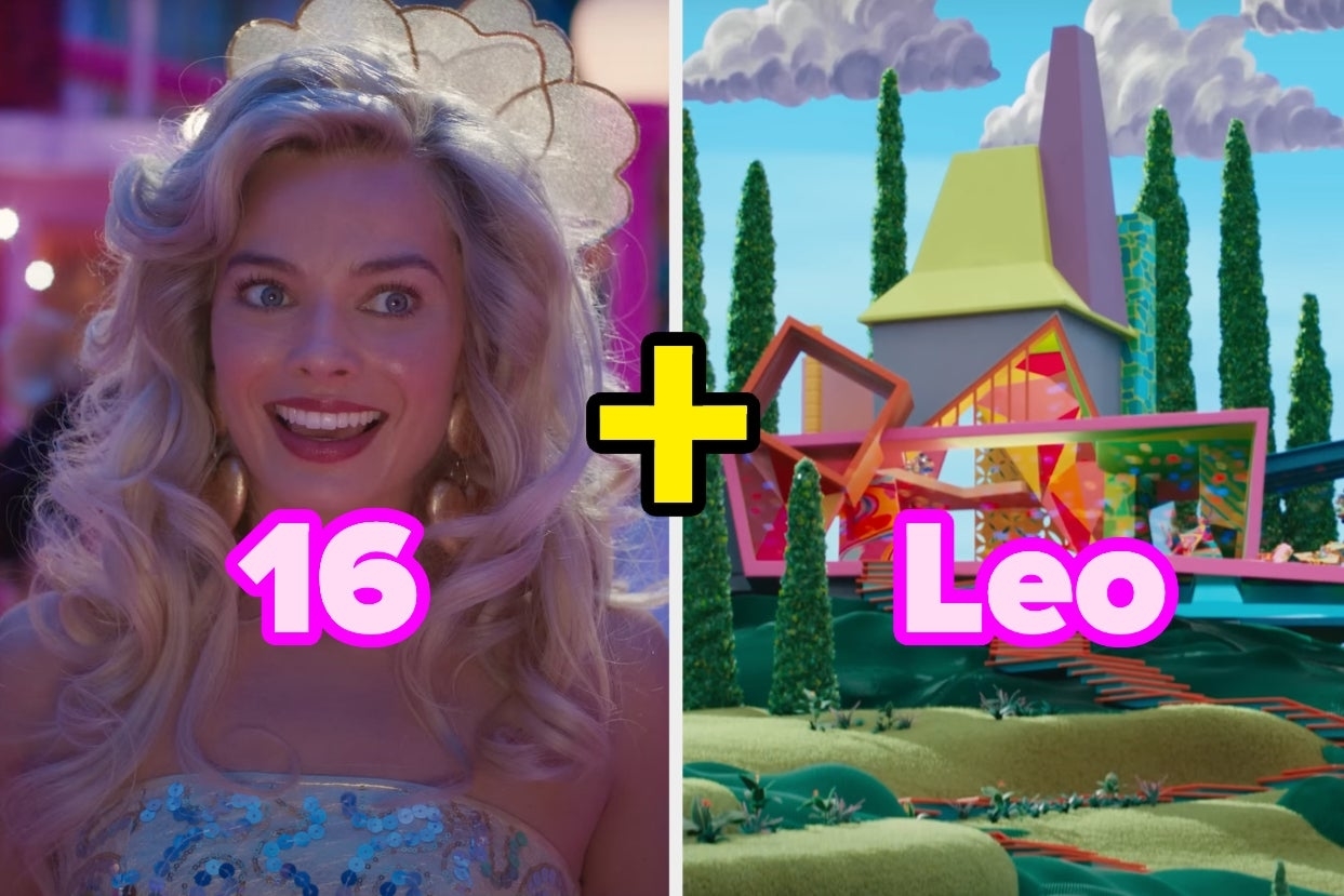 barbie with the number 16 and a barbie house with text reading leo