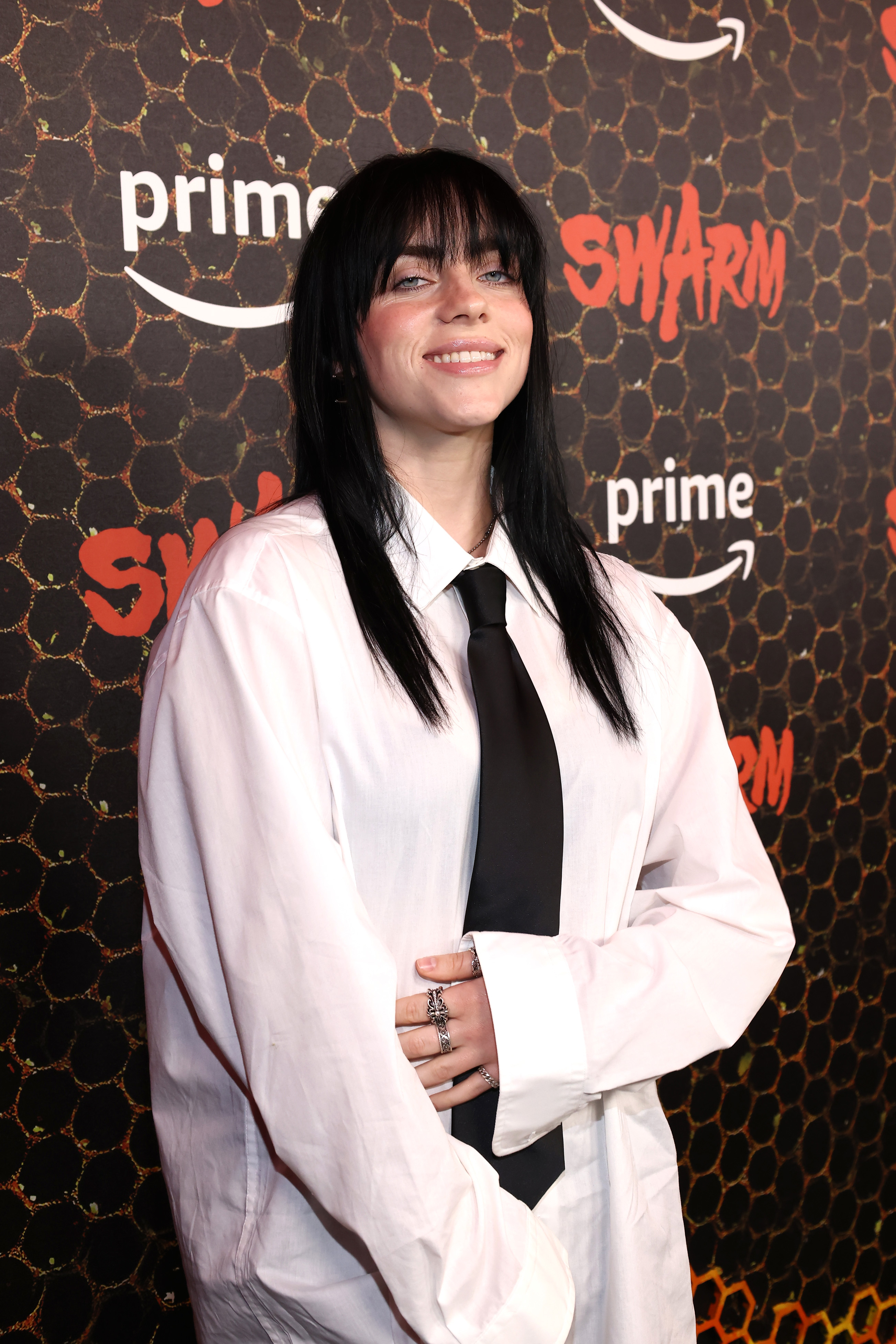 closuep of billie smiling at an event