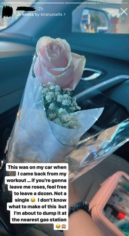 woman found a single rose on her car and complained that it should be a dozen