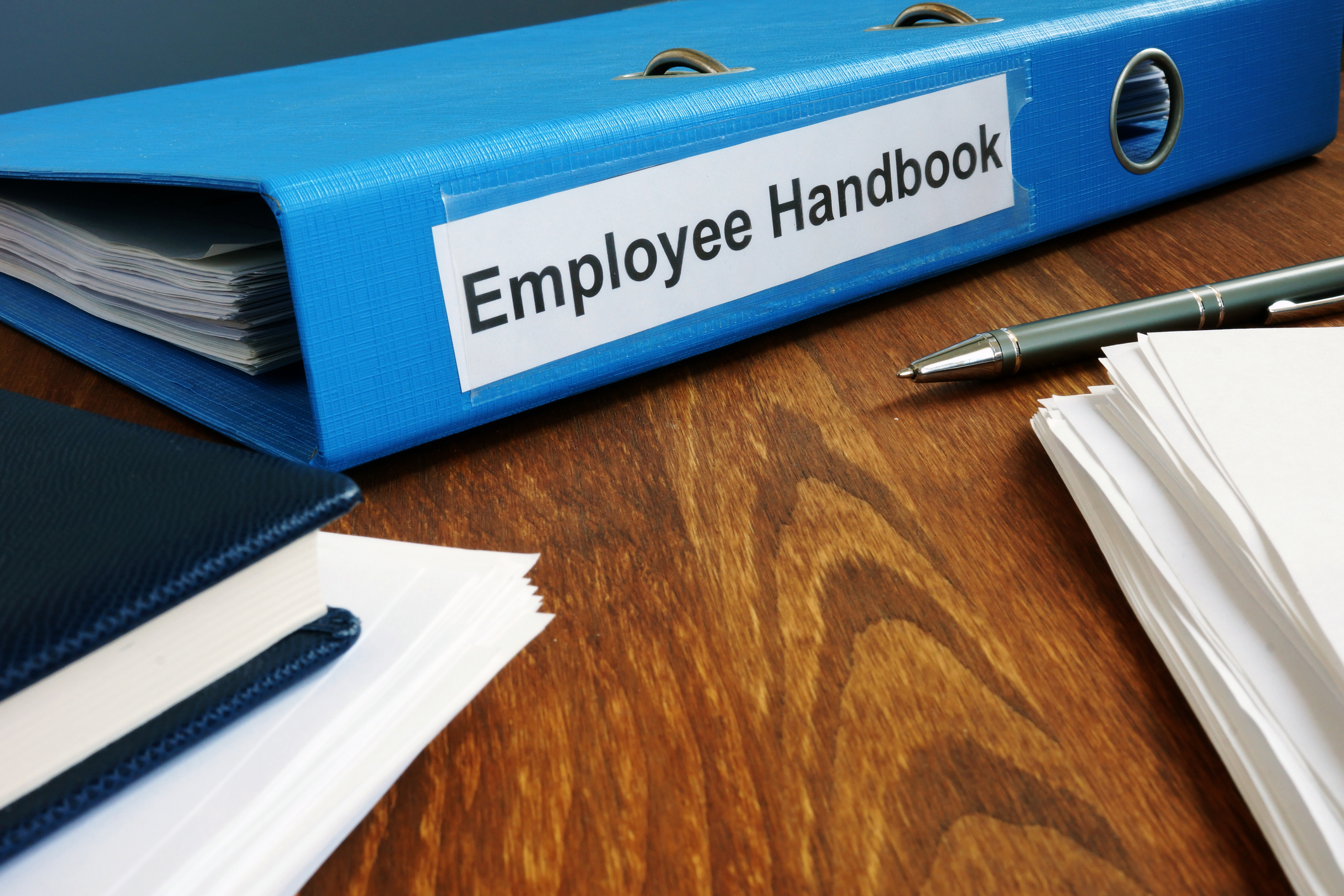 Employee handbook. Employment book. Documents offer.