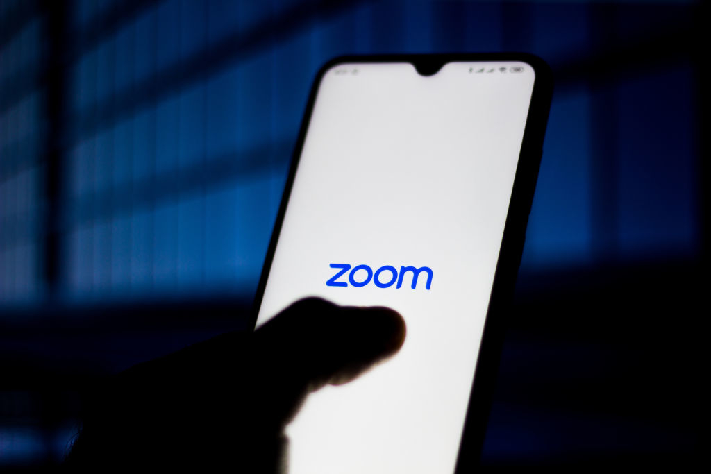 person opening the zoom app