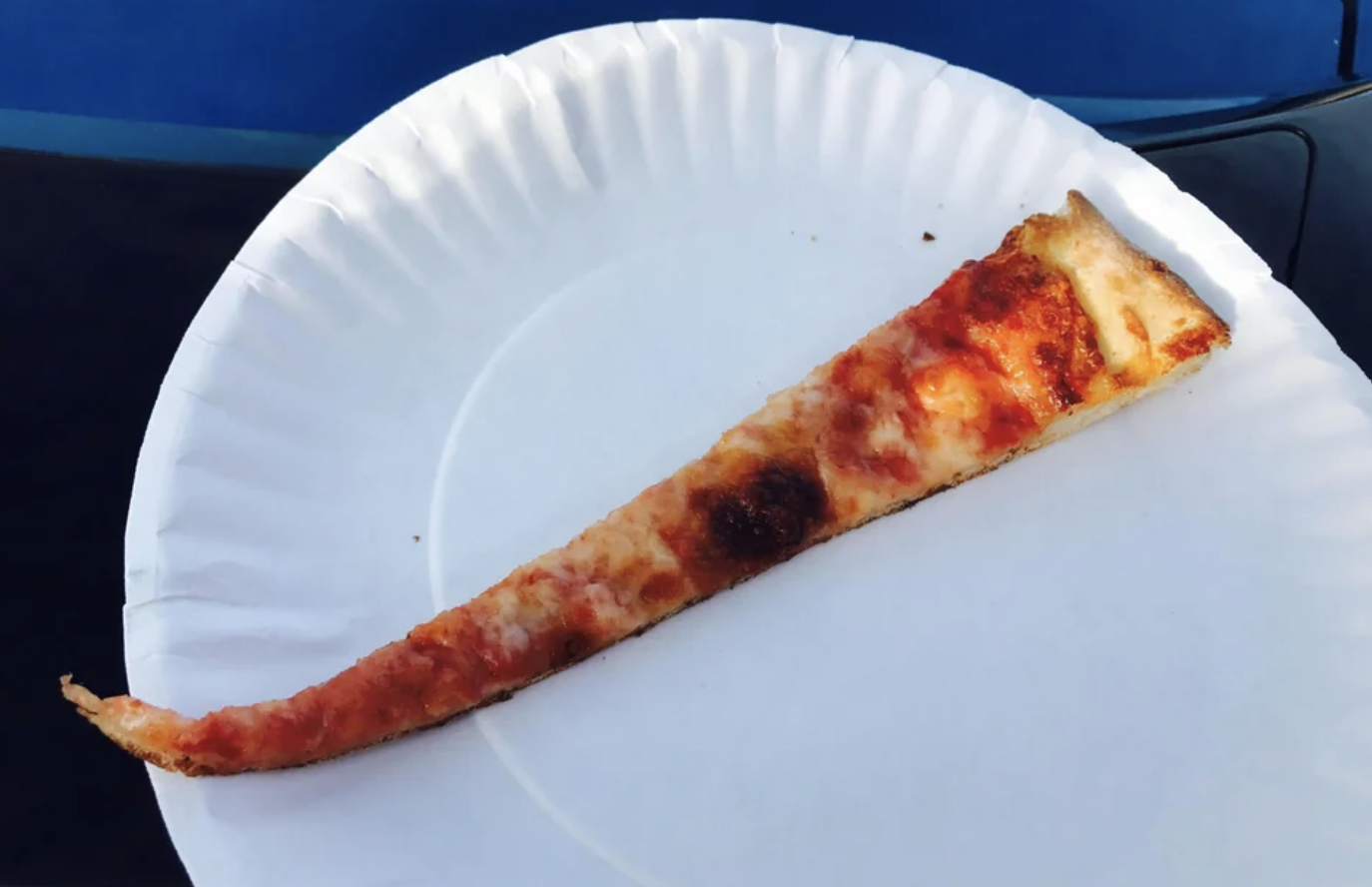 A thin slice of pizza