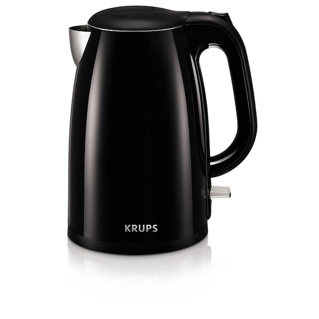 a black electric tea kettle