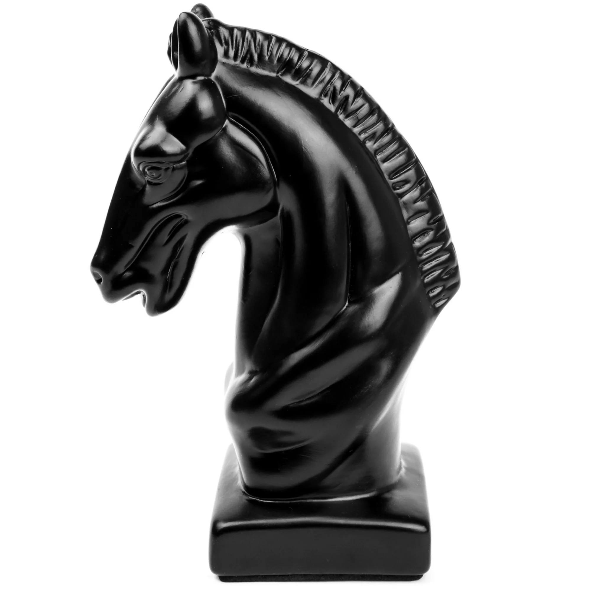The glossy black horse ceramic figurine.