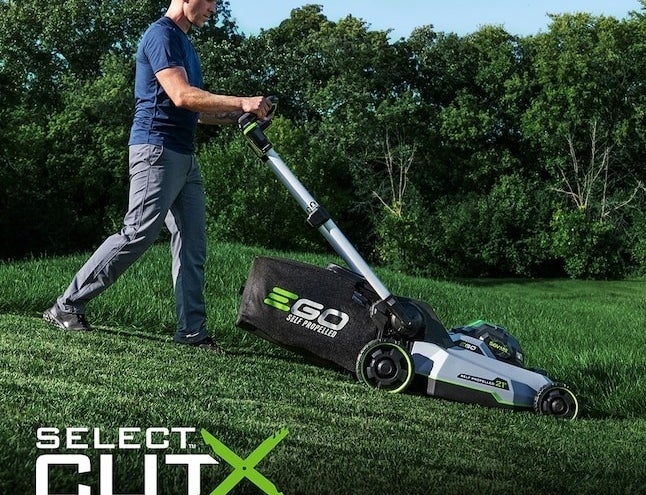model using the lawn mower