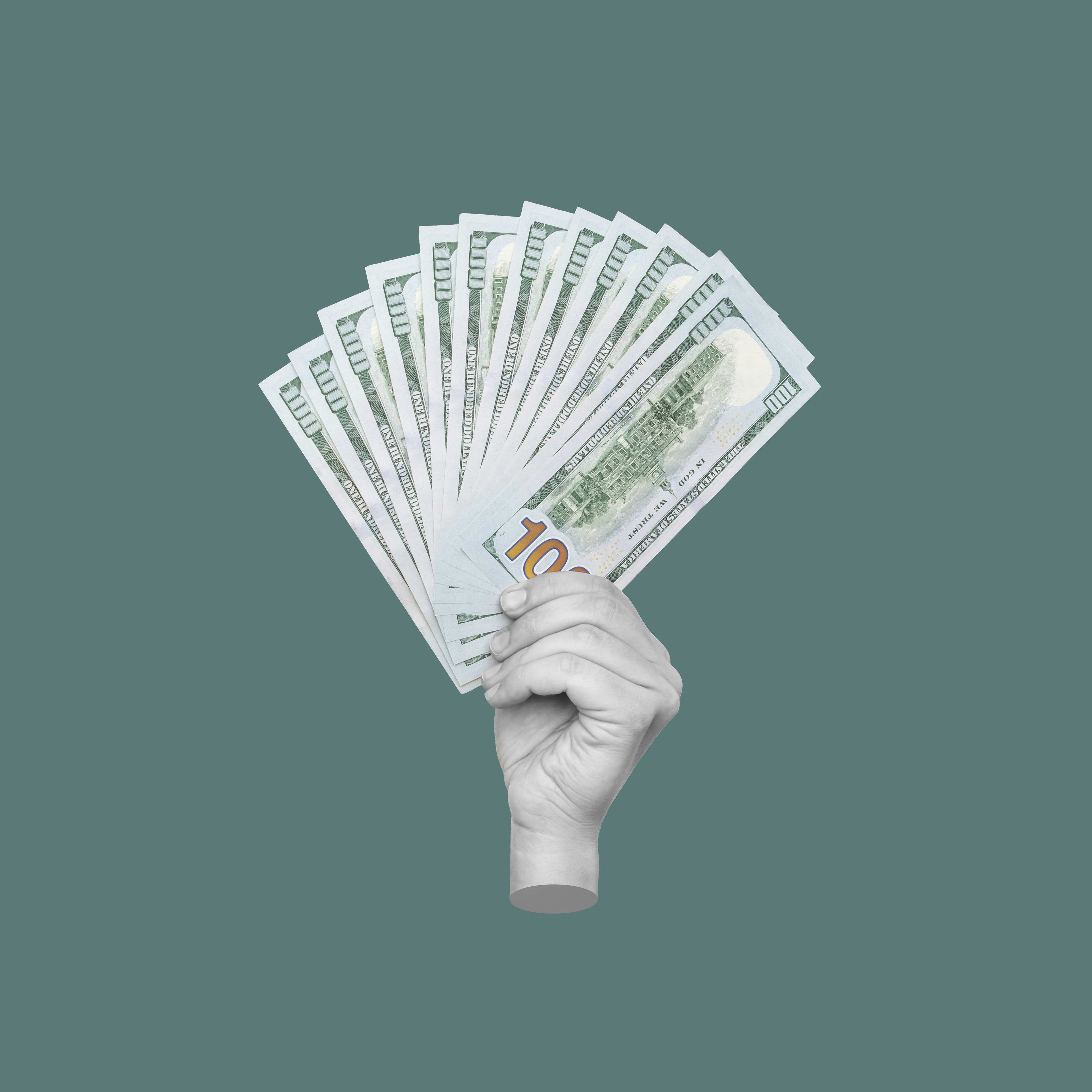 graphic of a hand with money fanned out