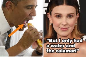 obama eating and millie bobby brown