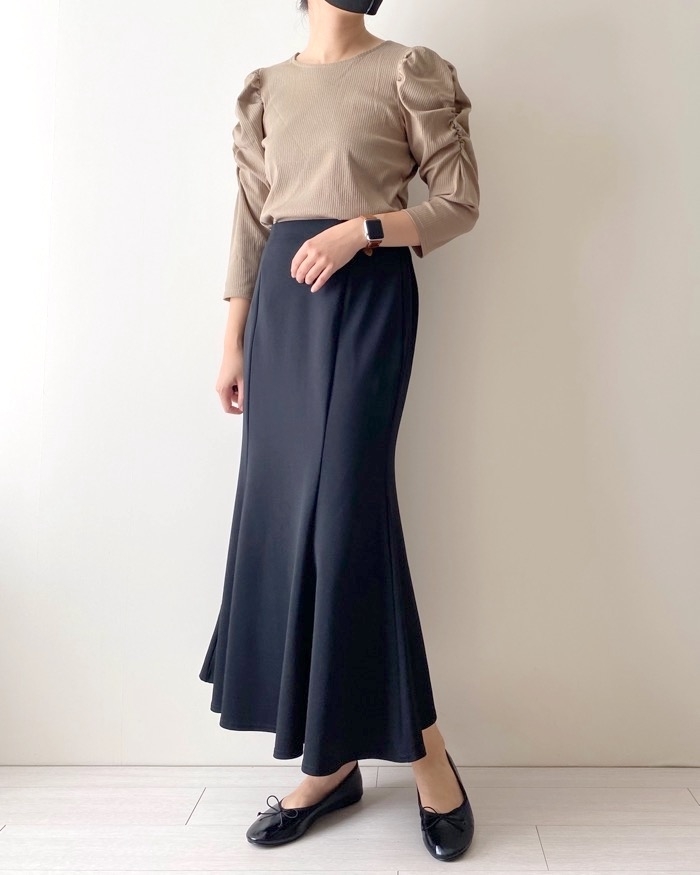 GUのオススメの商品「リブボリュームスリーブT（7分袖）Z+X」