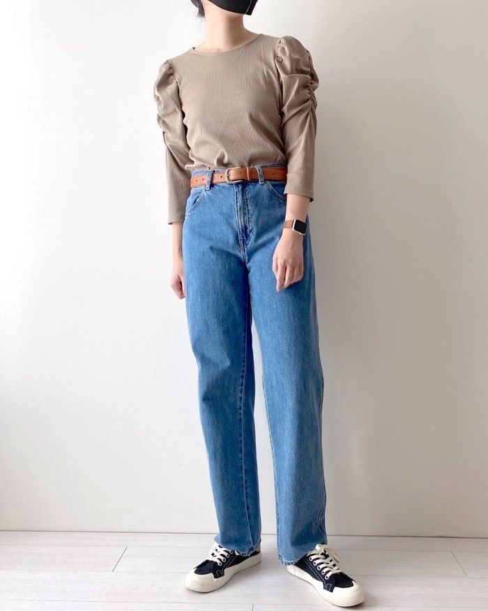 GUのオススメの商品「リブボリュームスリーブT（7分袖）Z+X」