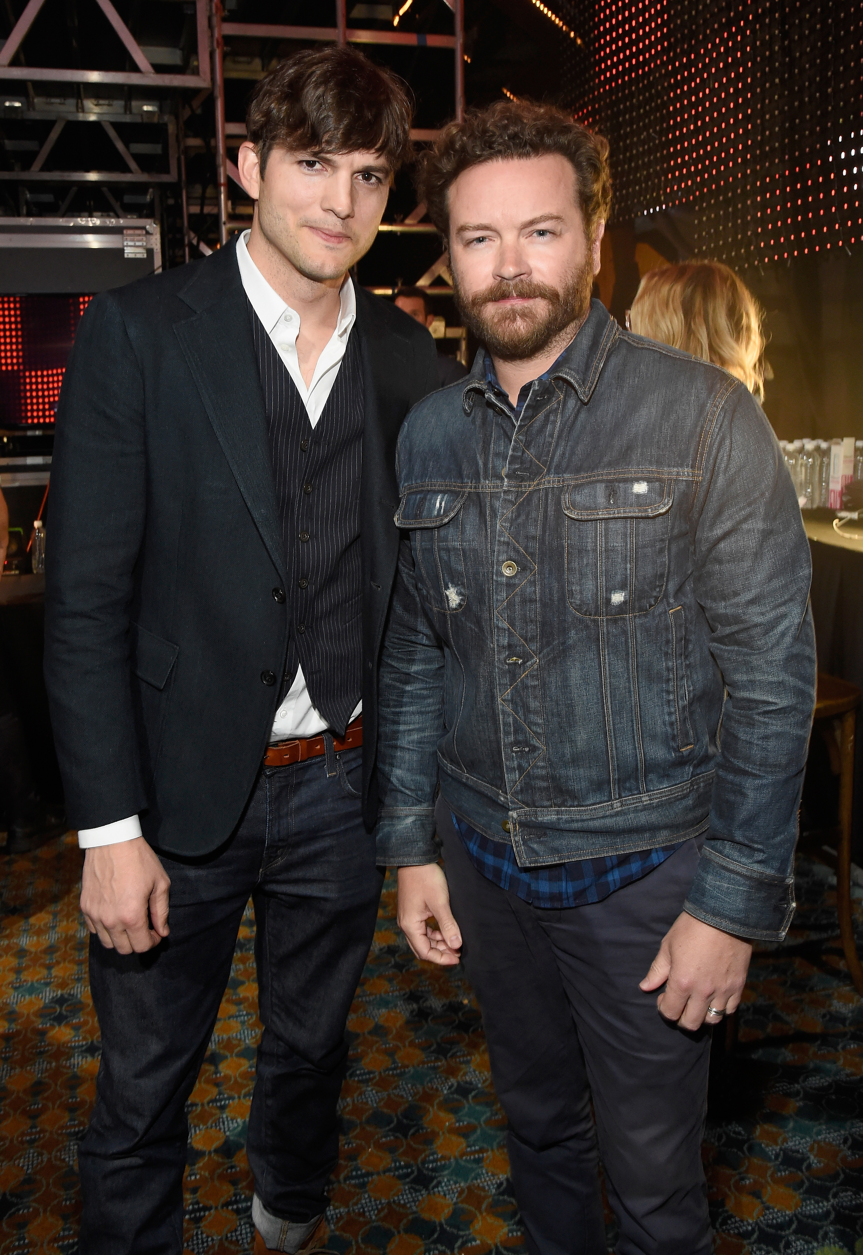 Close-up of Ashton and Danny standing together