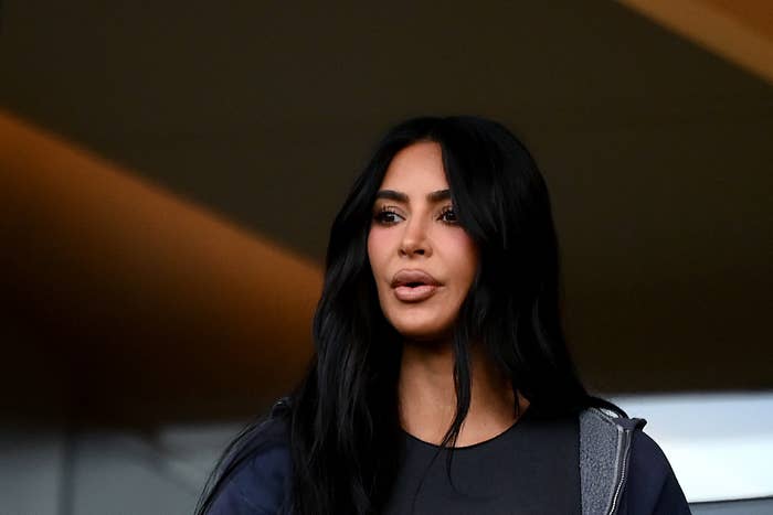 A closeup of Kim Kardashian